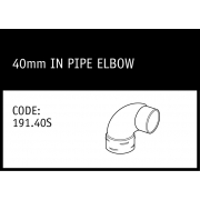 Marley Solvent Joint 40mm In Pipe Elbow** - 191.40P